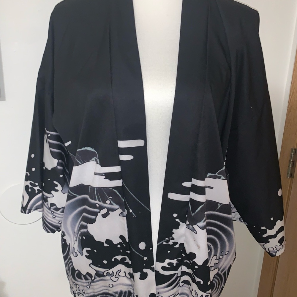 Black Tunic with Flutter Sleeves and Boxy Style